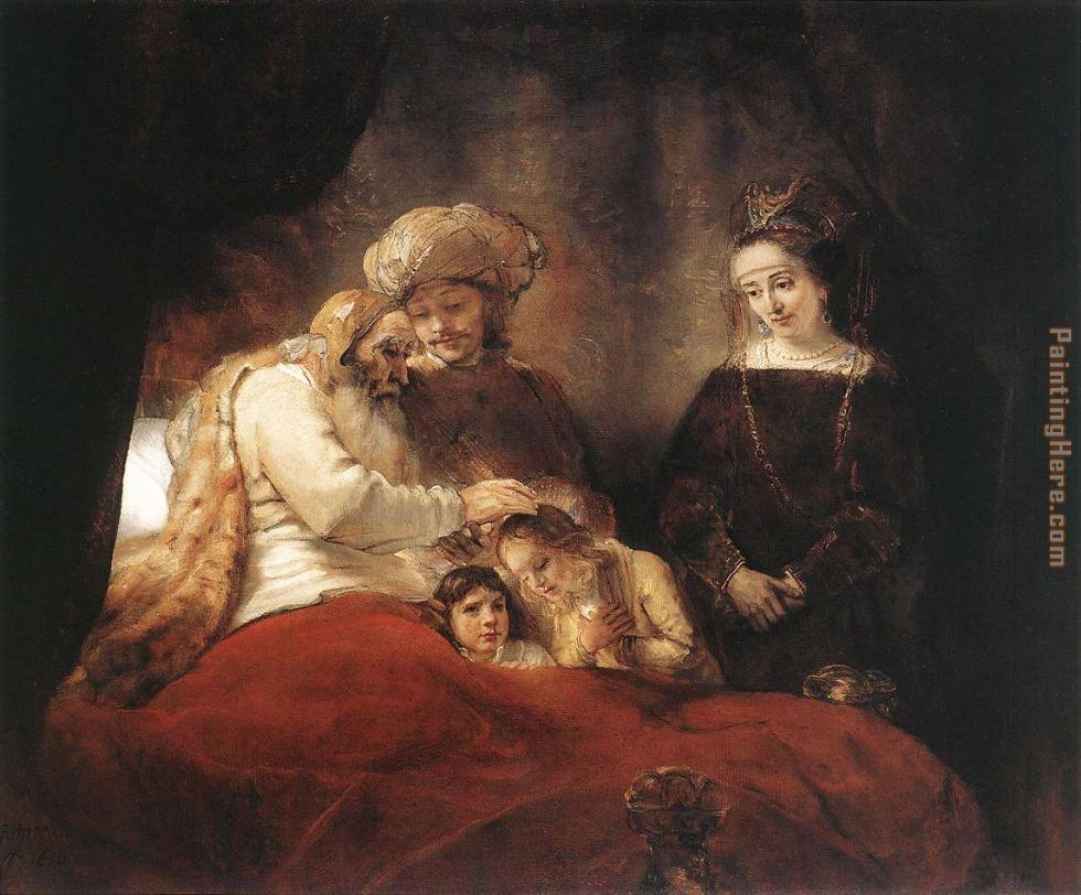 Rembrandt Jacob Blessing the Children of Joseph